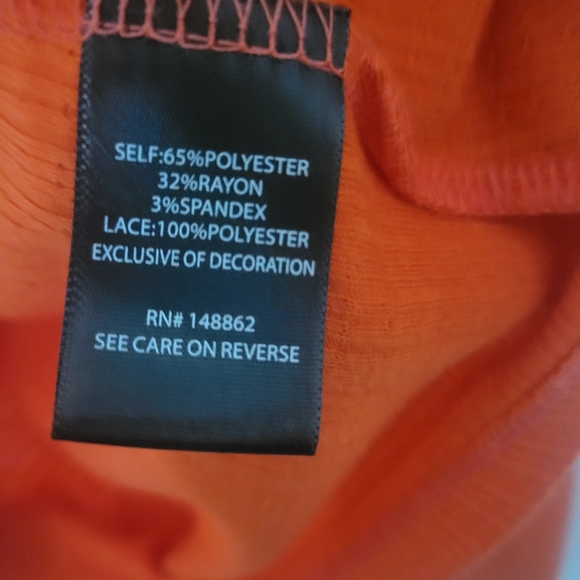 TORRID Texture Jersey Crochet LaceYoke Swing Tank Mandarin Red Plus Size 2 - Picture 7 of 10